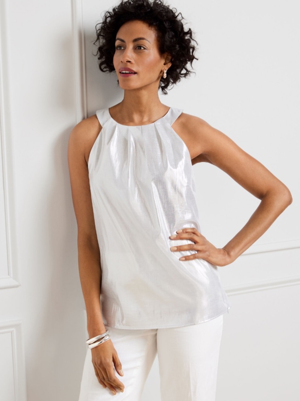 NEW Talbots Metallic Halter Top Size 4